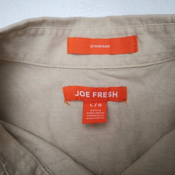 2 / $30.00 - Joe Fresh Men's Size Large Beige Straight Fit Casual Shirt - Picture 3 of 10